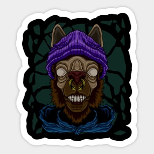 Alpaca vintage fashion Sticker